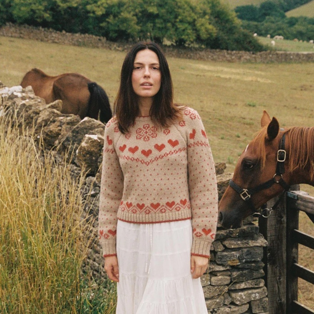Christy Dawn Francesca sweater in crimson heart, S